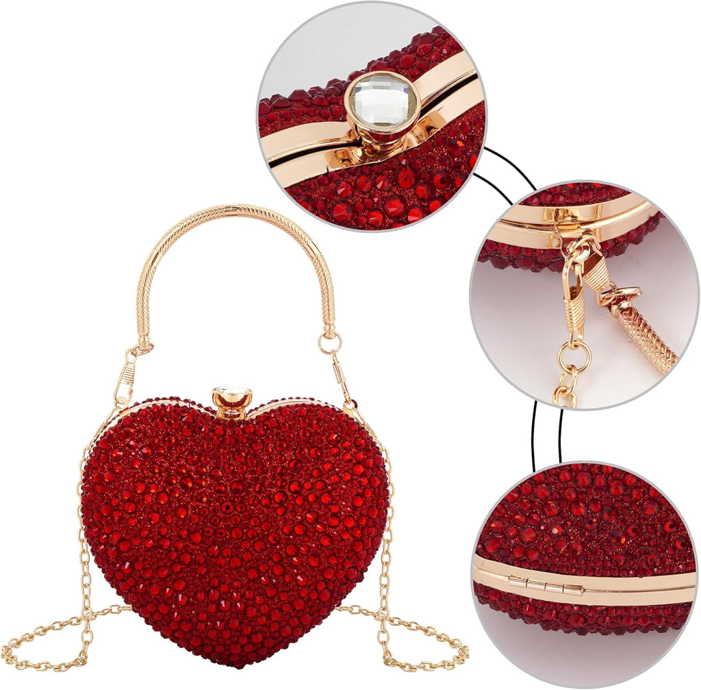 Rhinestone Heart Shaped Handbag