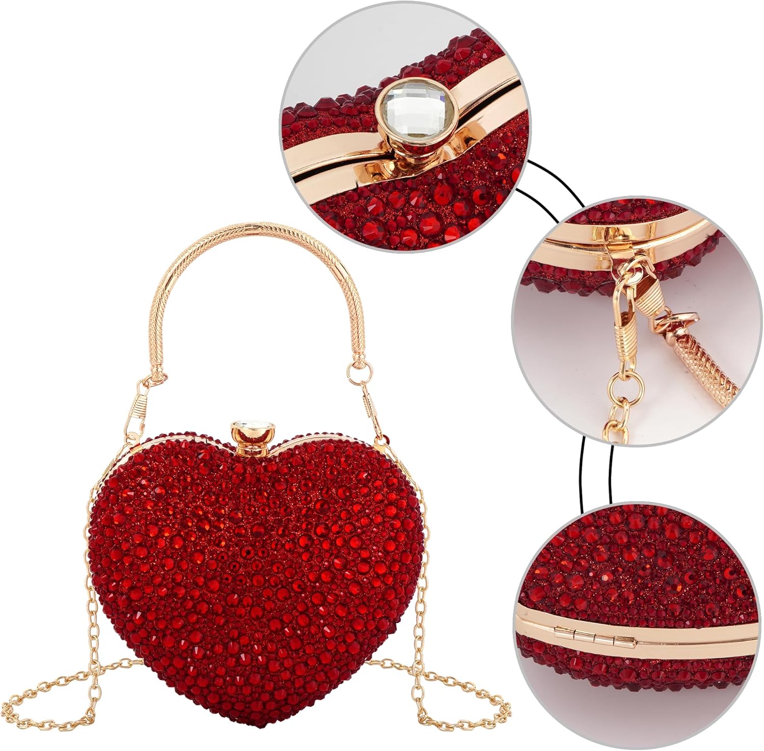 Rhinestone Heart Shaped Handbag