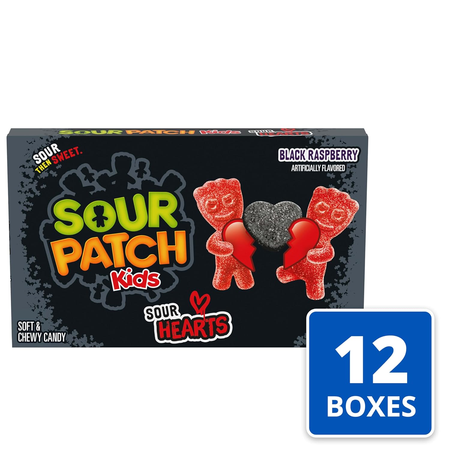 Sour Hearts Black Raspberry Soft & Chewy Valentine's Day Candy