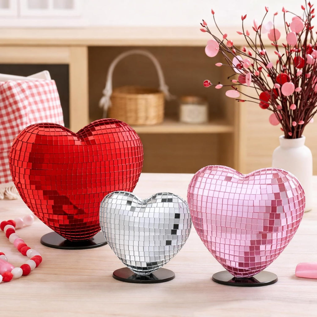 Disco Mirror Heart Table Decorations