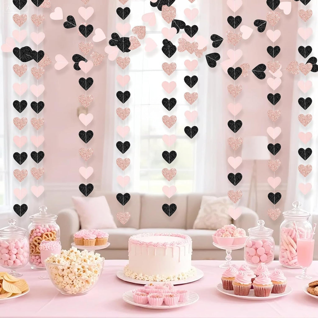 Glitter Heart Hanging Party Decorations 