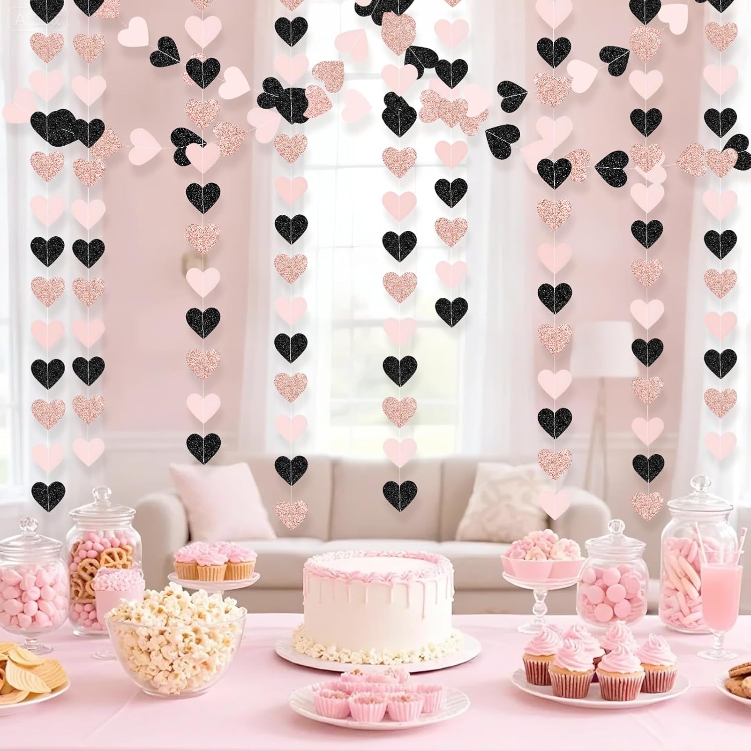 Glitter Heart Hanging Party Decorations 