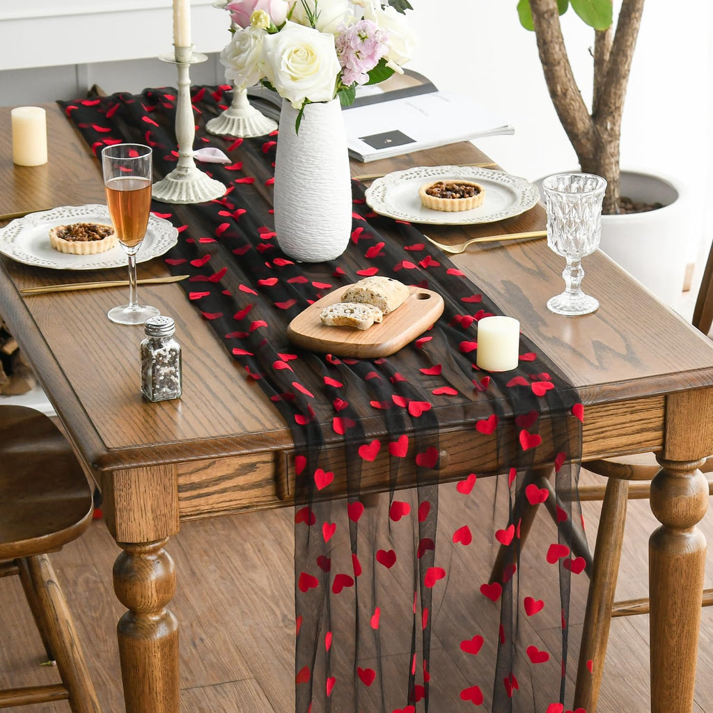 Hearts on Tulle Table Runner 10FT