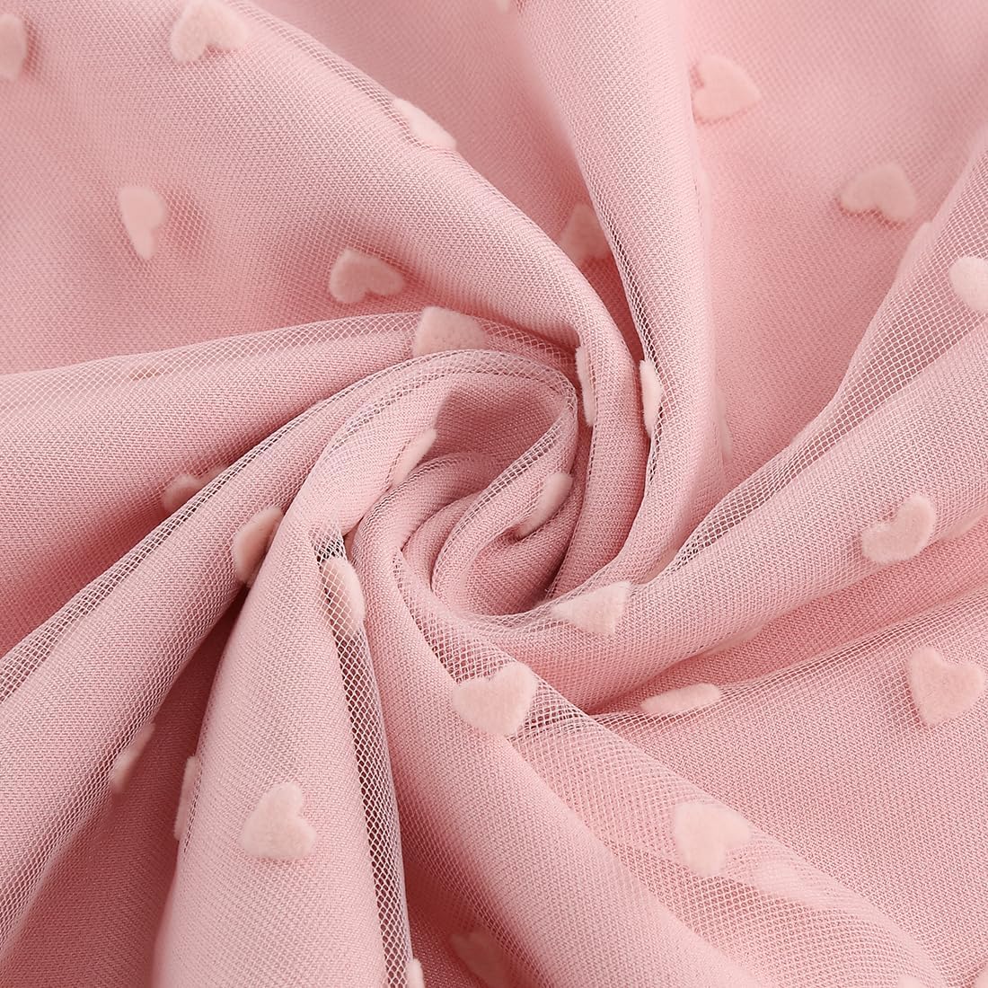 Light Pink Vintage Dress With Heart Print Tulle