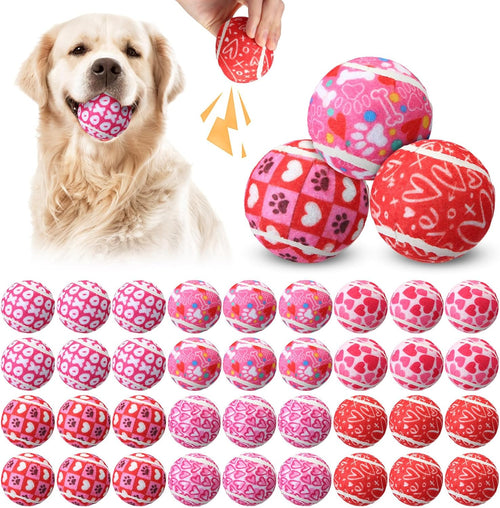 36 Pcs Valentine Squeaky Tennis Balls Gifts for Dogs