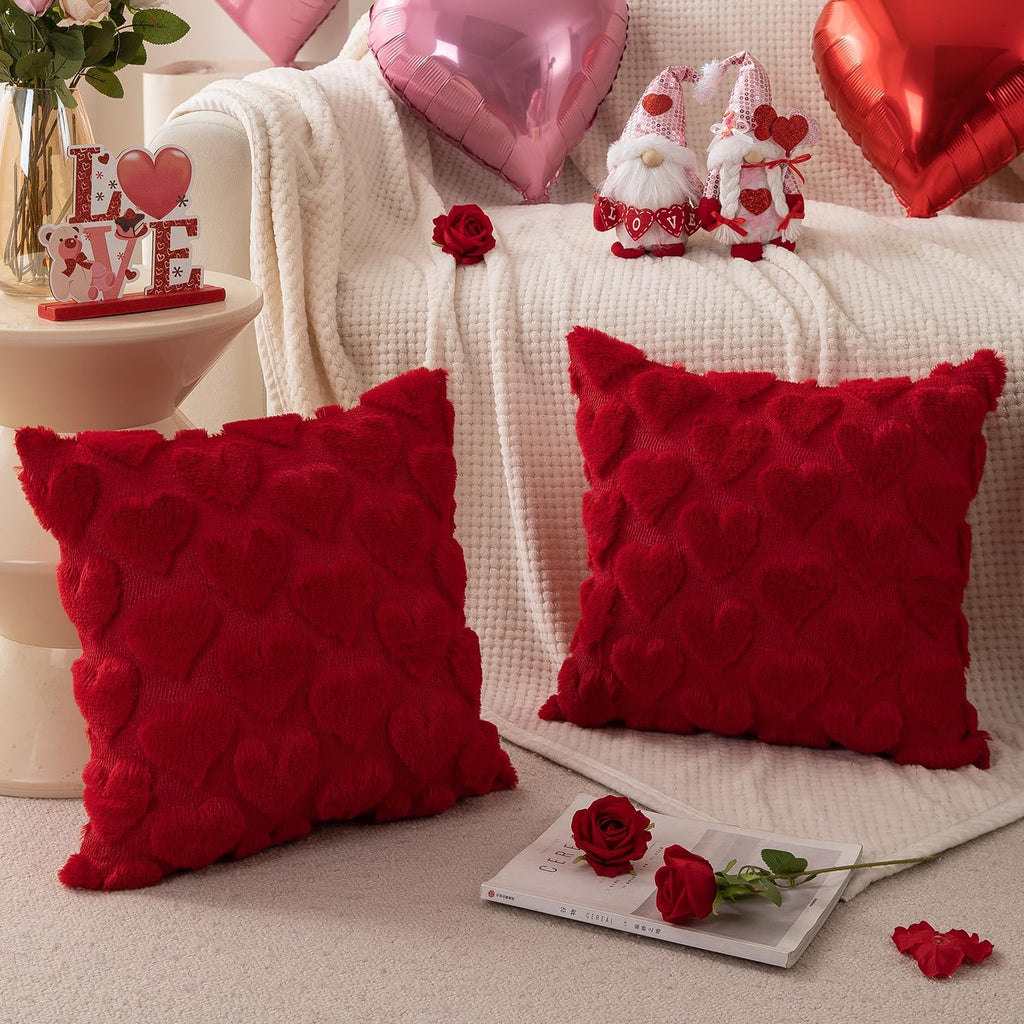 Velvet Heart Pillow Covers 