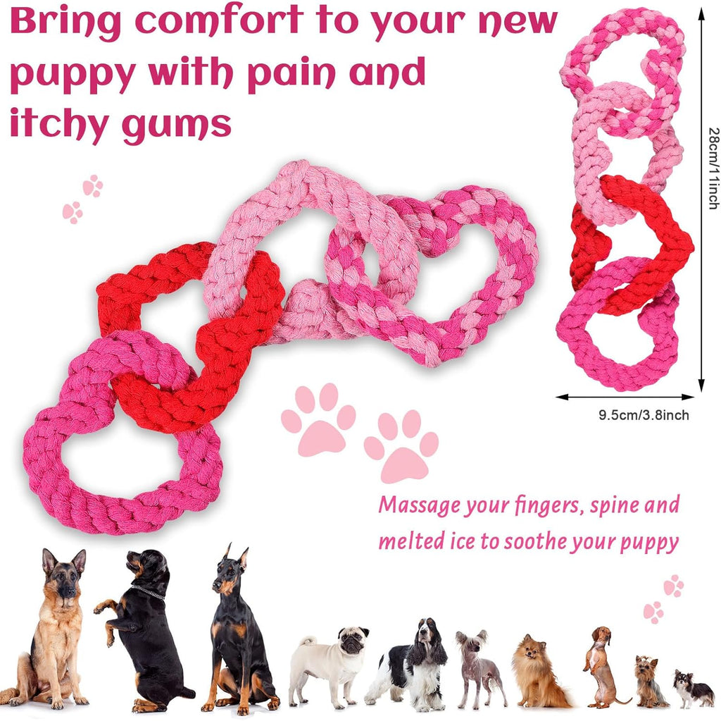 Interlocking Heart Shaped Rope Dog Chew Toy