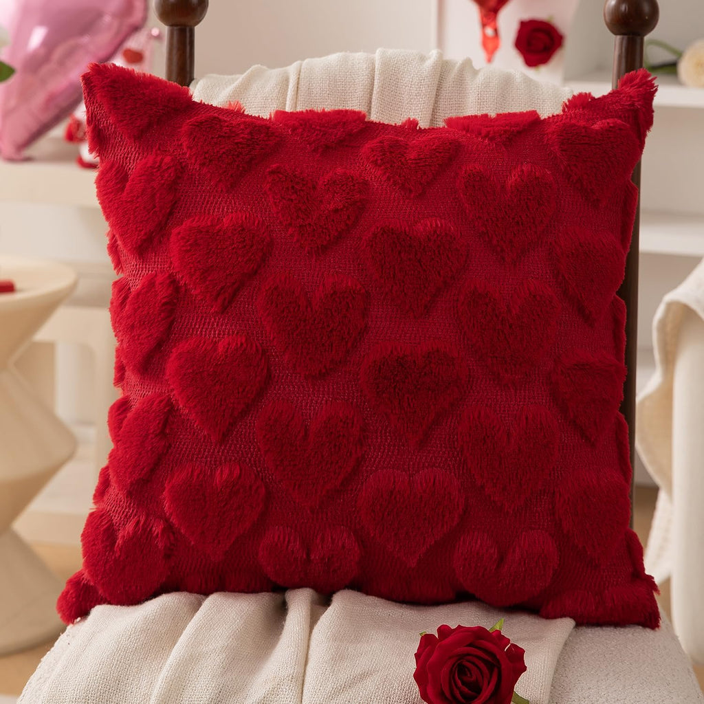 Velvet Heart Pillow Covers 