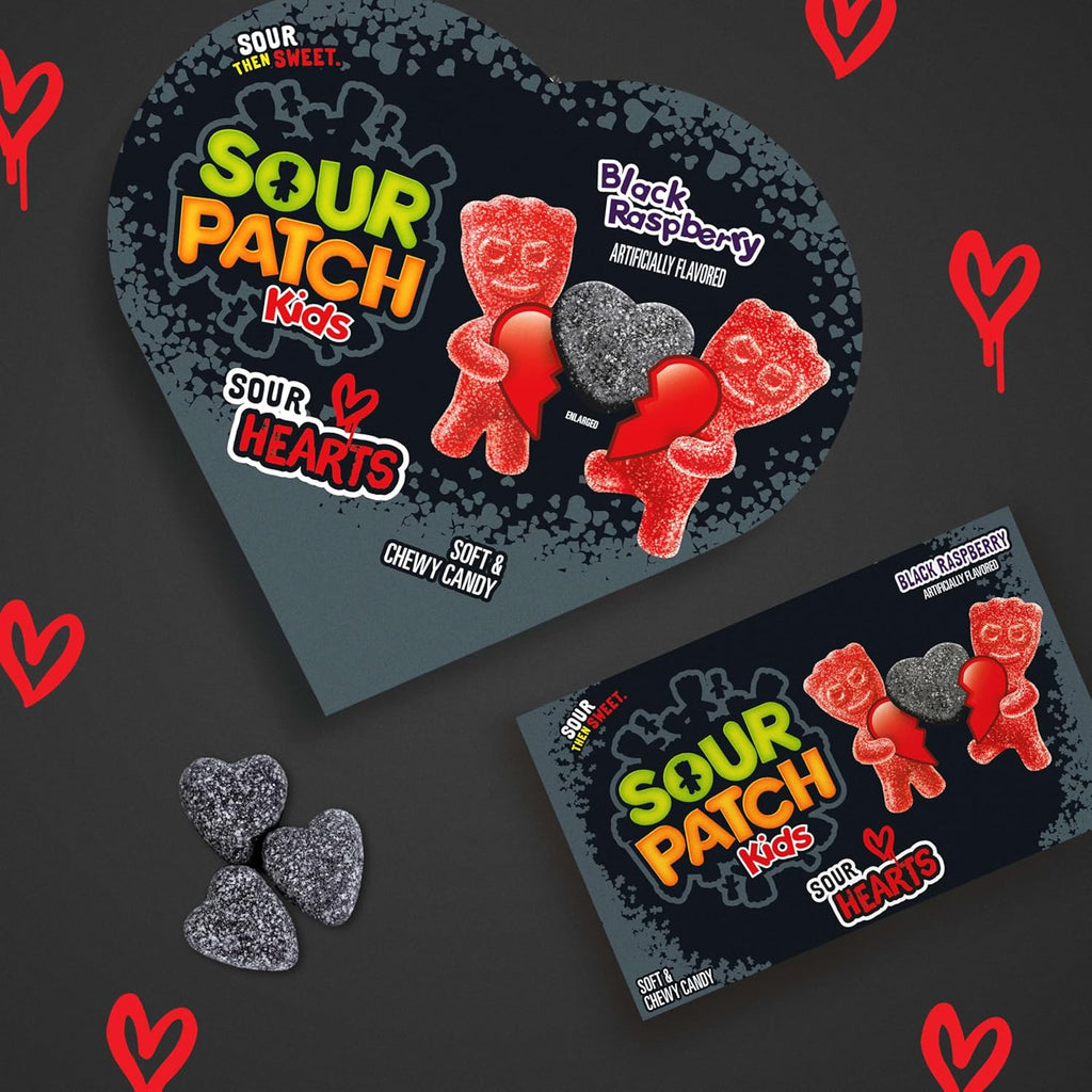 Sour Hearts Black Raspberry Soft & Chewy Valentine's Day Candy