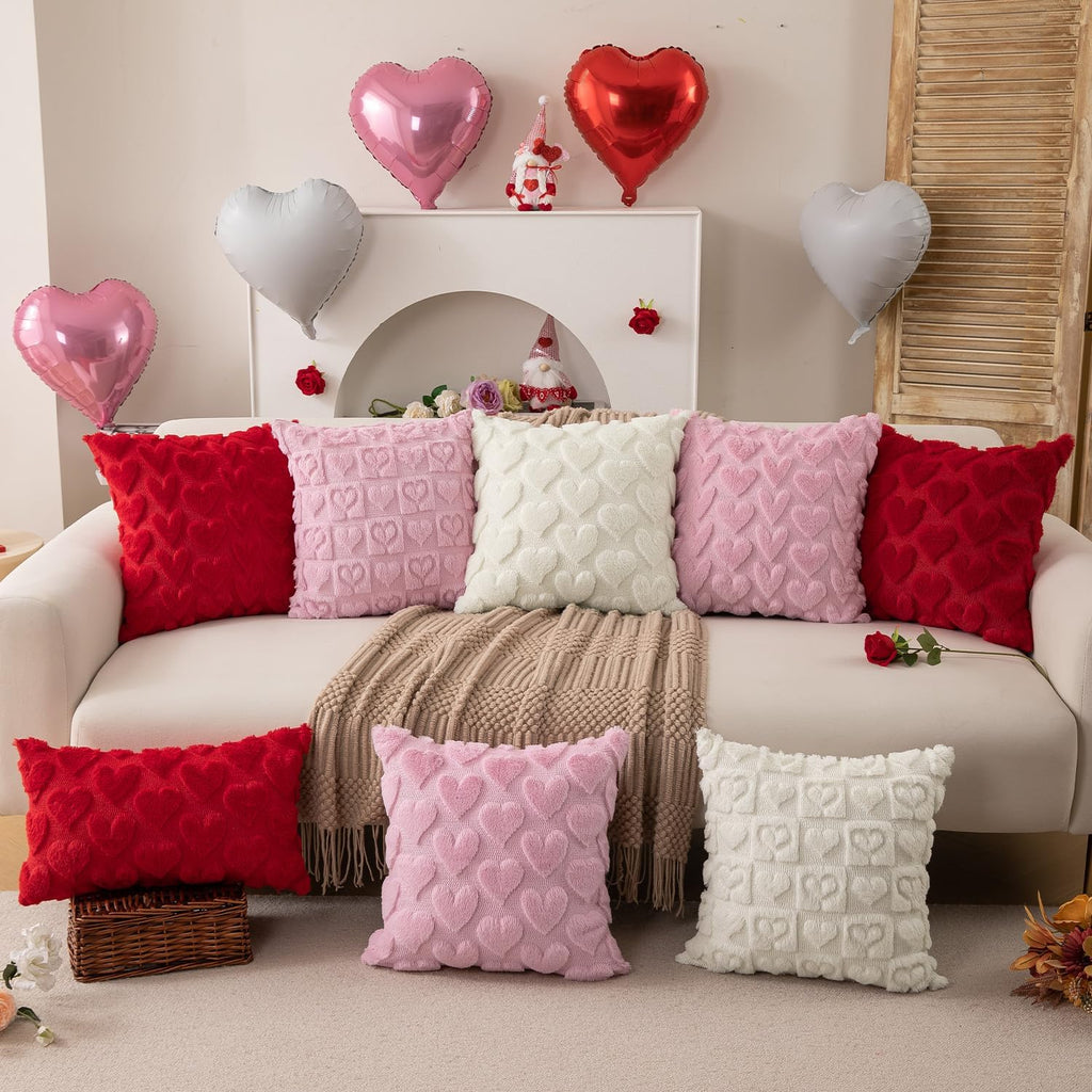 Velvet Heart Pillow Covers 
