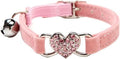 Rhinestone Heart Cat Collar with Bell