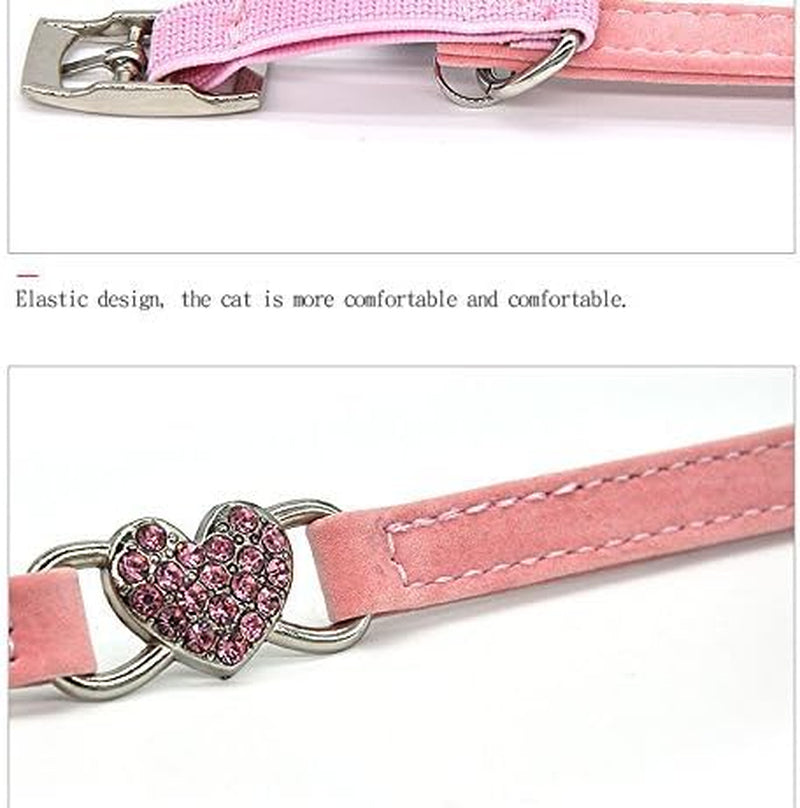 Rhinestone Heart Cat Collar with Bell